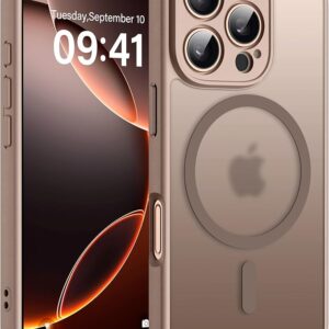 Helssitot For iPhone 16 Pro Case with Magsafe, Military Grade Shockproof Anti-Fingerprint Magnetic Back Matte Case for iPhone 16 Pro, Desert Colour