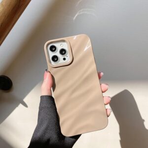 Cute Mobile Phone Case, 3D Wave Design, Soft, Protective, Silicone Bumper, Shockproof, Brown